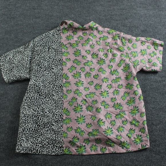 Amiri Shirt Mens XL Split Palm Leopard Silk Camp Button Up Tropical Edgy Luxury - Picture 11 of 14